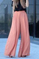 Pantalón talle alto moda rosa: top corto,  Trajes De Pantalón,  pantalones palazzo,  Pantalones capri  