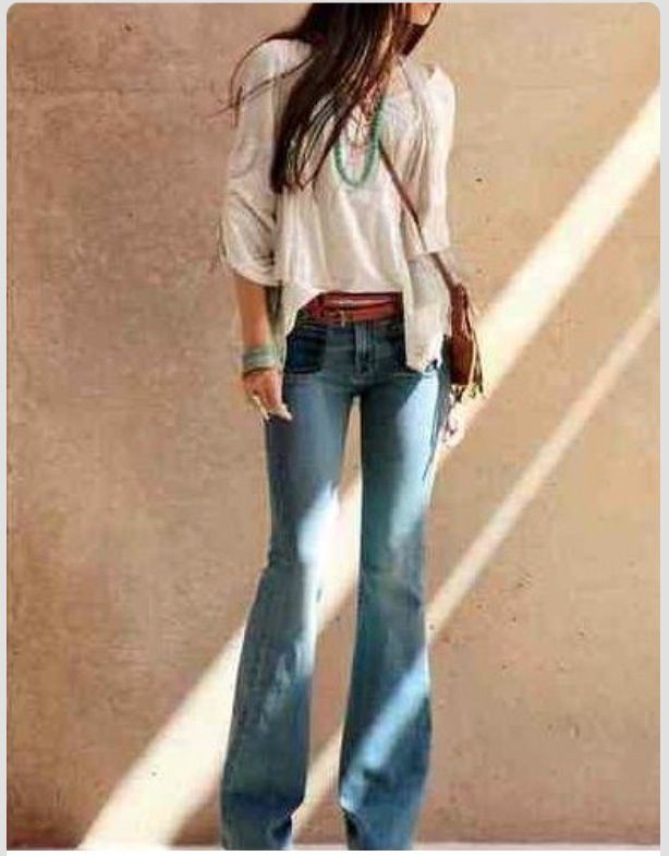 Debe experimentar estos jeans hippie chic, estilo bohemio.: Vaqueros anchos,  Pantalones ajustados,  estilo bohemio,  Jeans con corte de bota  