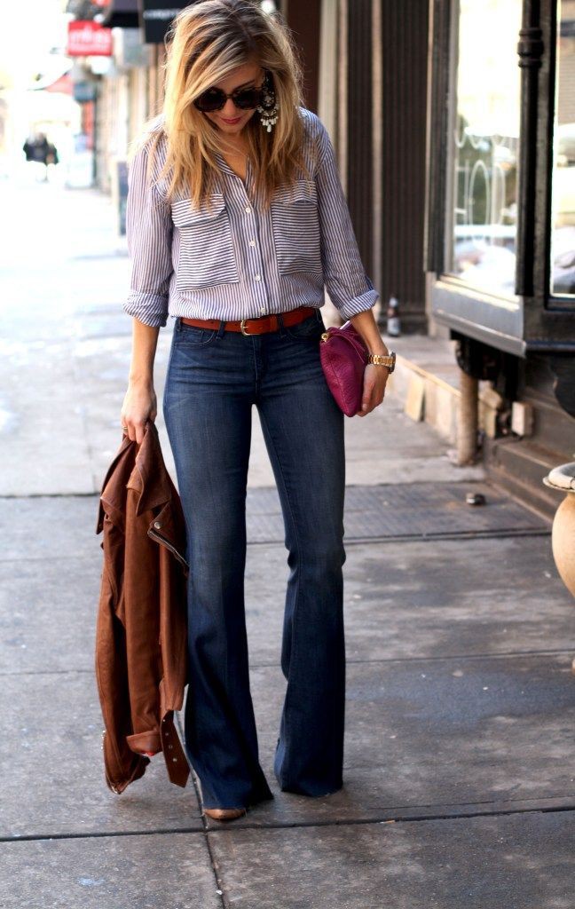 Sugerencias para el estilo retro genial de los 70, estilo retro: blogger de moda,  Ropa vintage,  Estilo retro,  Jeans con corte de bota  