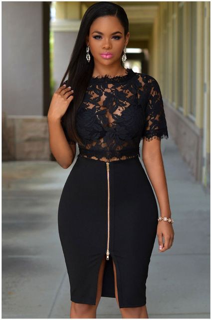 Ropa de moda para mujeres negras.: Falda de tubo  