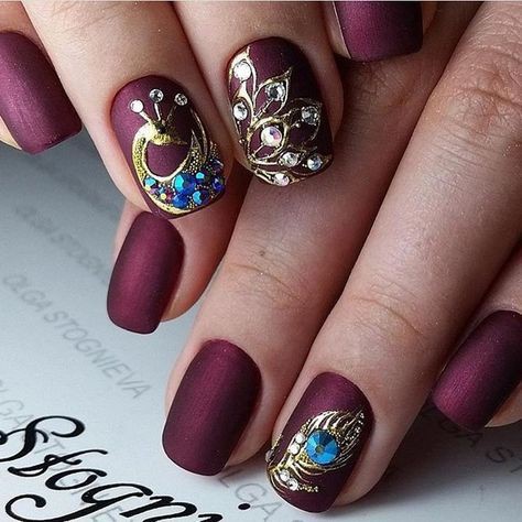 Diseños de uñas de pavo real 2019, Arte de uñas: Esmalte de uñas,  Arte de uñas  