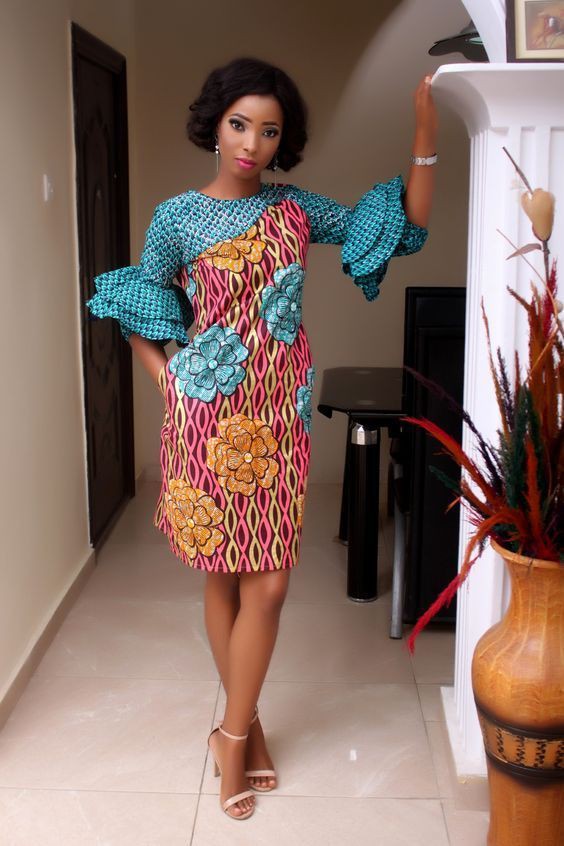 Modelo de vestido de taparrabos bicolor: vestidos africanos,  Vestidos cortos,  bata sexy  