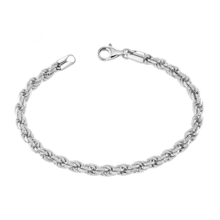 Pulsera de eslabones de cuerda de corte de diamante de plata de ley de 4,7 mm £ 45,00: Pulsera de eslabones de cuerda,  pulsera  