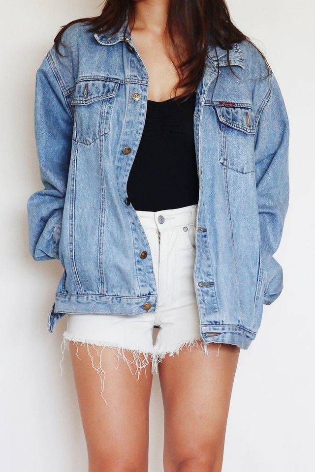 Traje de chaqueta de mezclilla de moda de verano: chaqueta de jean,  Atuendos Informales,  Chaqueta de mezclilla  