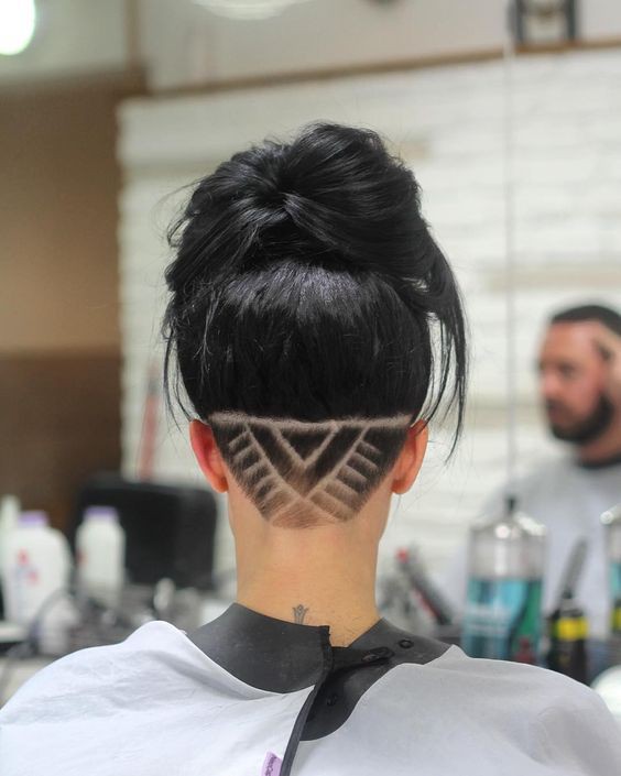 Badass undercut designs female, Hair tattoo: Pelo largo,  Ideas de peinado,  Cabello corto,  peinados bob,  Tatuador,  tatuaje de pelo  