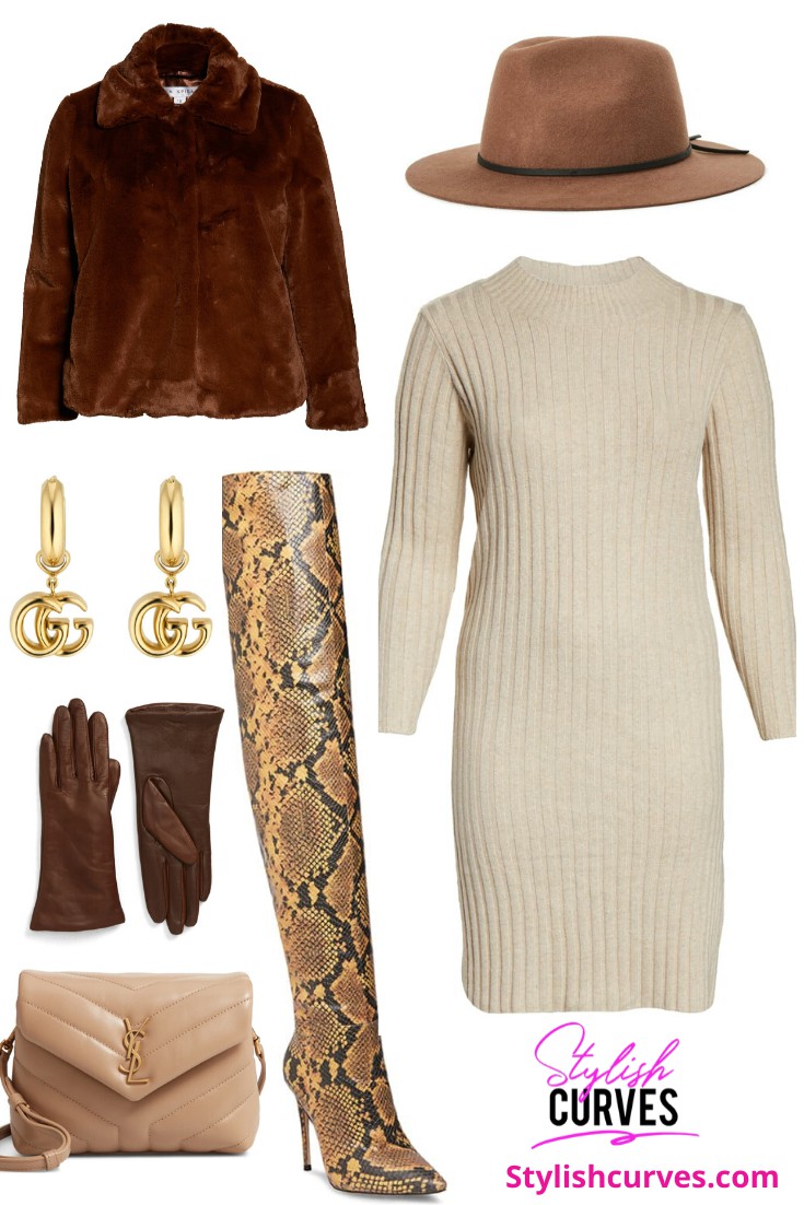Ideas de atuendos de color beige y marrón 2020 con leggins, uniforme, abrigo: trajes de invierno,  traje de talla grande,  Traje Beige Y Marrón  