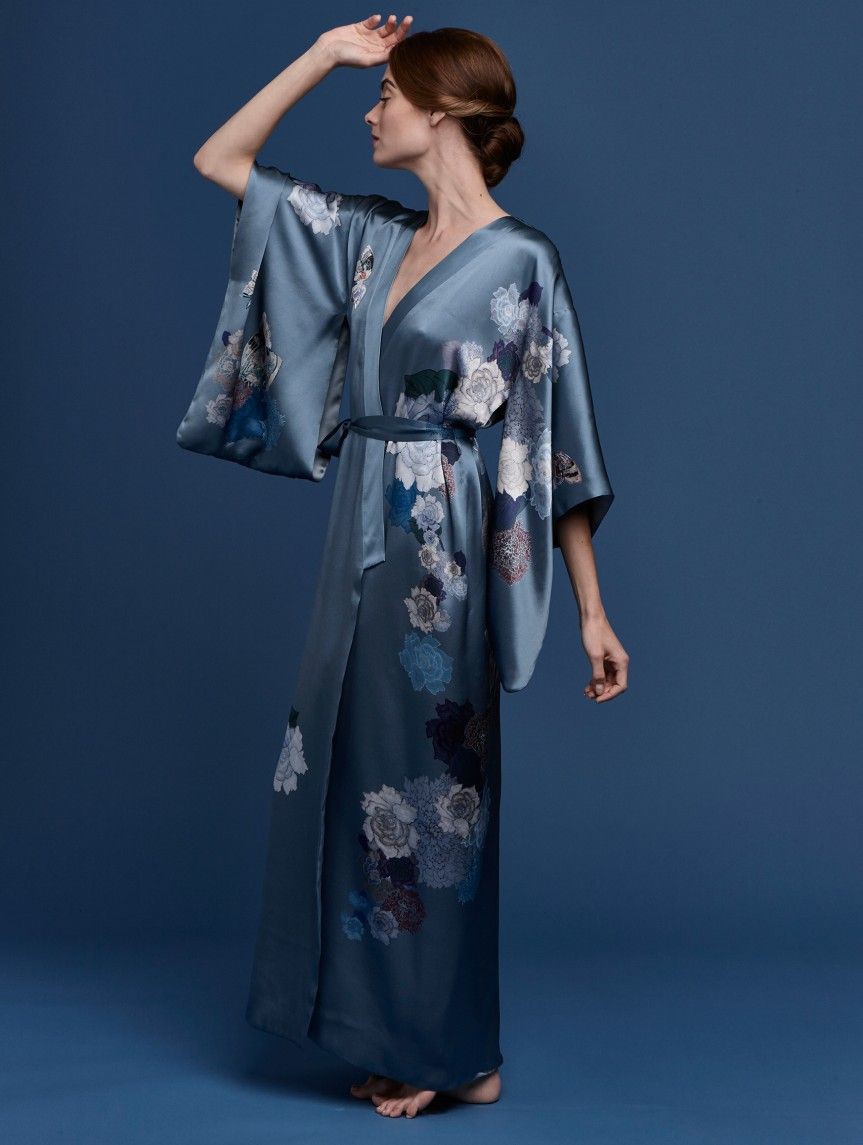 vestido azul para niñas with vestido, bata, outfit ideas: Vestido azul,  Ideas de atuendos de kimono  