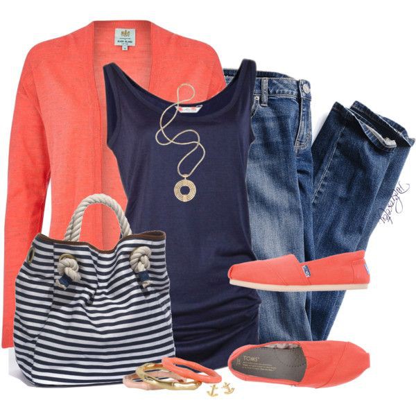 Traje azul marino y coral, accesorio de moda, ropa casual, azul marino: azul marino,  Accesorio de moda,  Atuendos Naranjas  