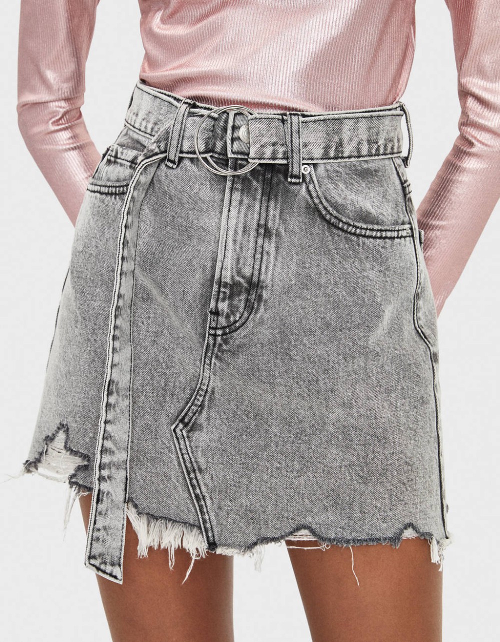 Colección Fashion nova con falda denim, short vaquero, minifalda: Falda de mezclilla  