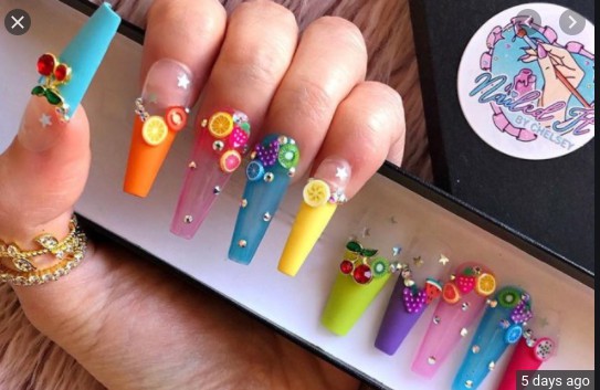 Uñas con ideas de frutas.?????????: 