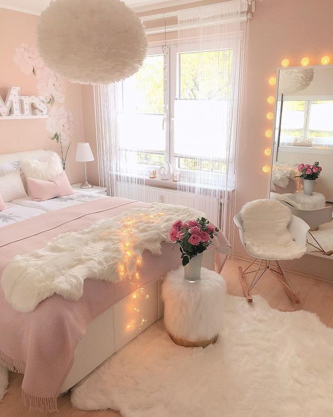 Dormitorio rosa blanco✨