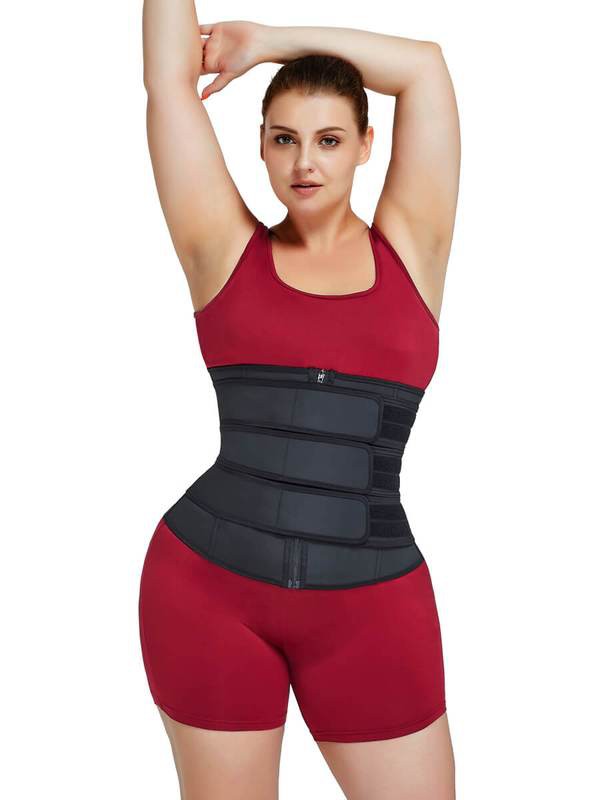 FEELINGIRL TALLA GRANDE CORSÉ DE ENTRENADOR DE CINTURA DE HUESOS DE ACERO CON 3 CINTURONES: 