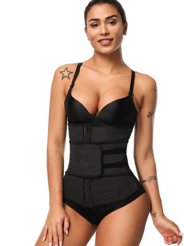 ENTRENADOR DE CINTURA CON CREMALLERA Y TIRANTES PARA MUJER FEELINGIRL TALLA GRANDE: 