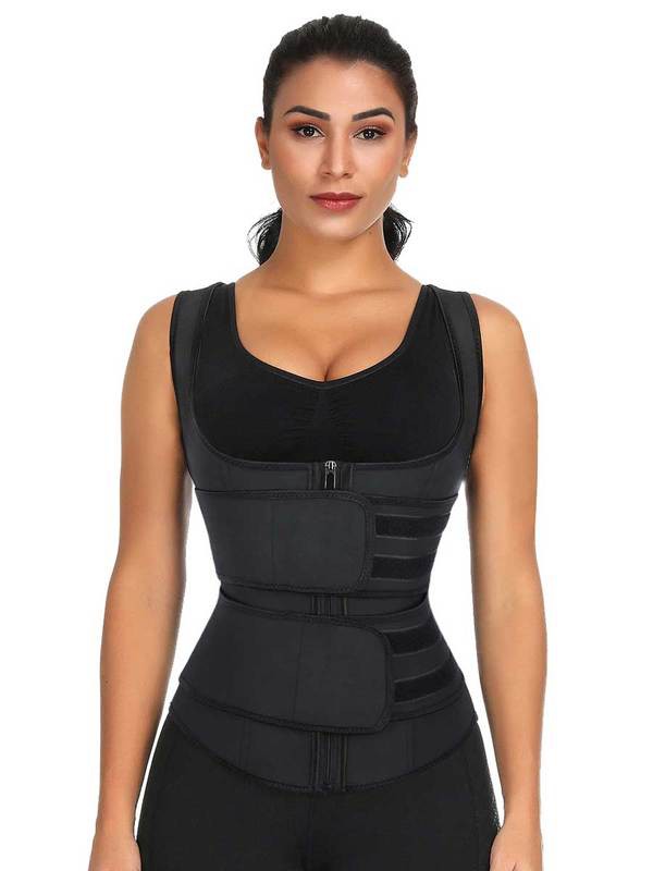 FEELINGIRL CHALECO ENTRENADOR DE CINTURA TALLA GRANDE CON CREMALLERA PARA PERDER PESO CON DOBLE VELCRO: 