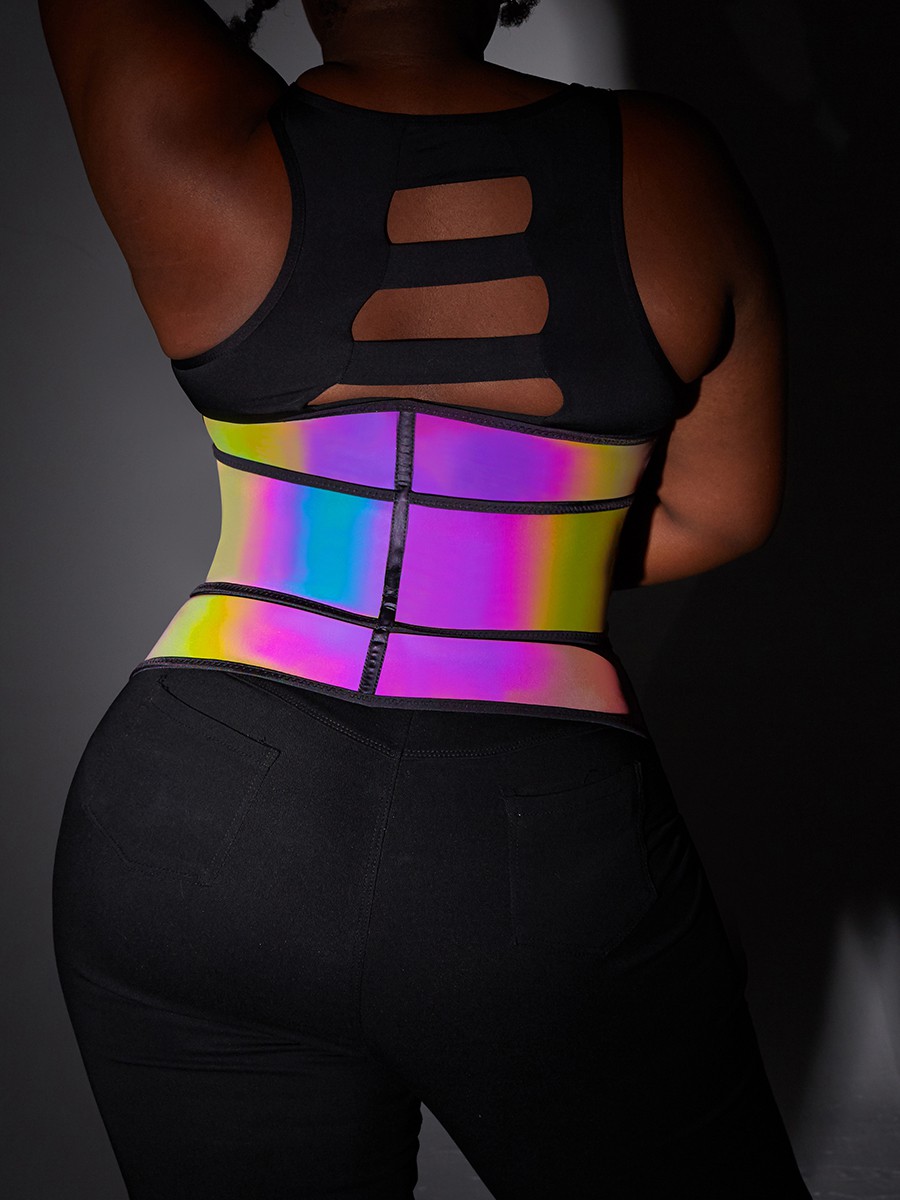 Entrenador de cintura de látex reflectante Rainbow Quema de calorías: 