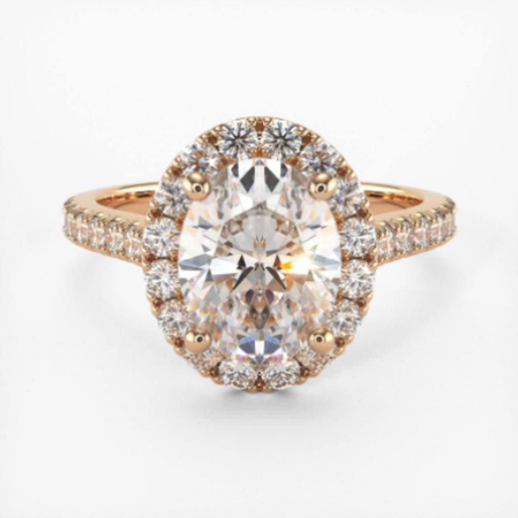 Compre el mejor anillo de compromiso de moissanita ovalada
