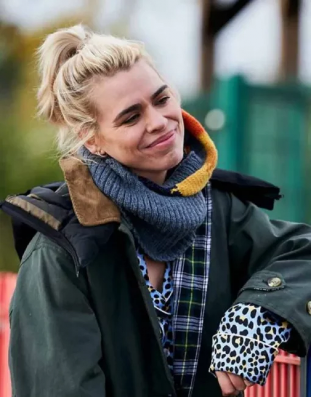 I Hate Suzie Billie Piper S01 Abrigo de algodón negro: 