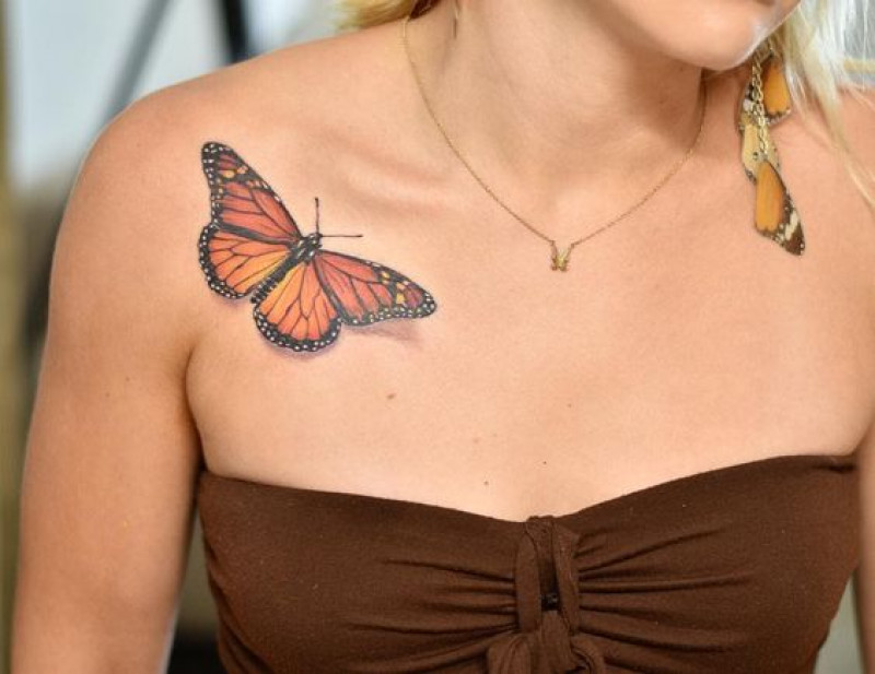 Ideas de diseño de tatuaje de mariposa 3D