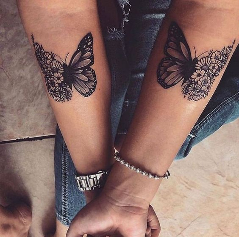 Ideas de tatuajes de mariposas a juego para parejas: tatuaje de mariposa,  Ideas de tatuajes  